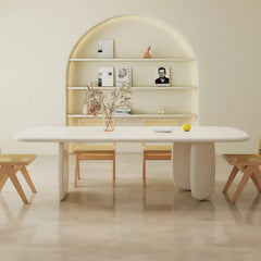 Elegant Modern Dining Table with Sleek Stone Finish for Sophisticated Interiors fsdb-2261