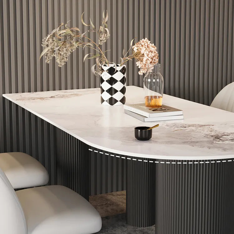 Modern Sintered Stone Faux Leather Dining Table - Sleek Design for Stylish Homes fsdb-2268