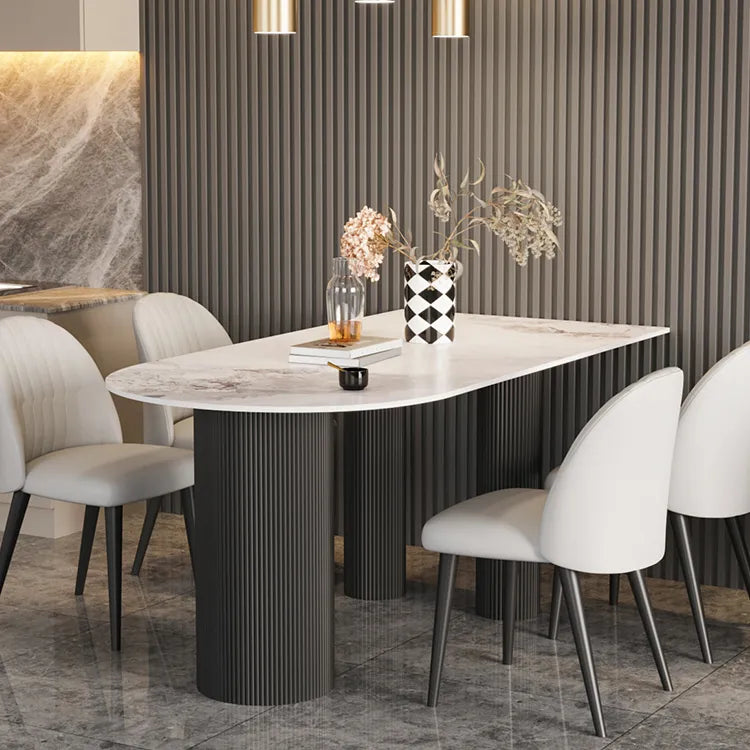 Modern Sintered Stone Faux Leather Dining Table - Sleek Design for Stylish Homes fsdb-2268