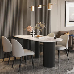 Modern Sintered Stone Faux Leather Dining Table - Sleek Design for Stylish Homes fsdb-2268