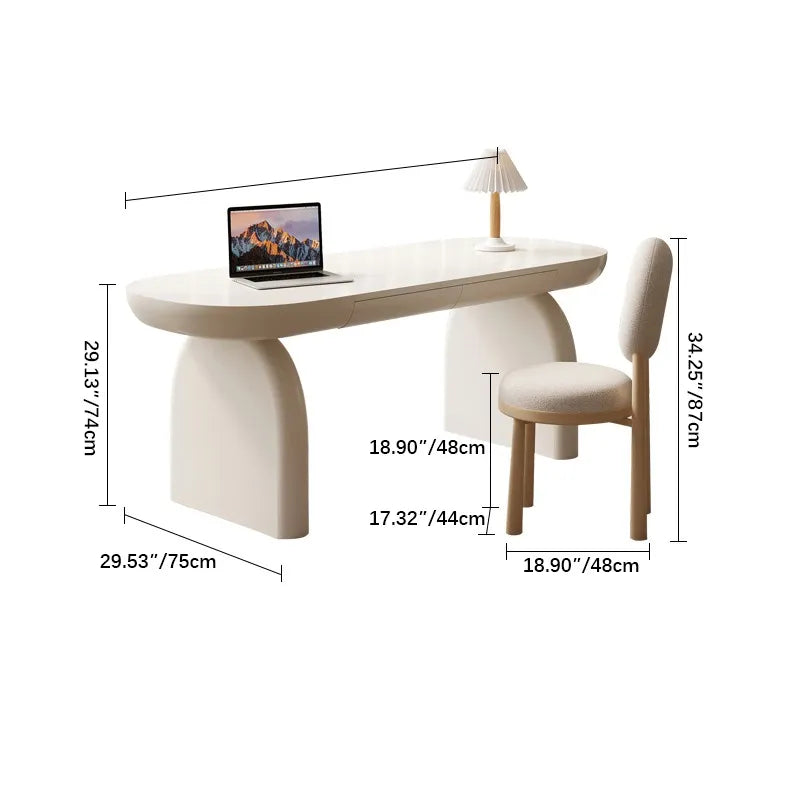 Modern Sleek White Wood Desk - Stylish Workspace Table for Home Offices fsdb-2271