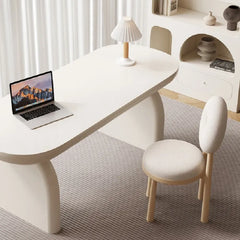 Modern Sleek White Wood Desk - Stylish Workspace Table for Home Offices fsdb-2271