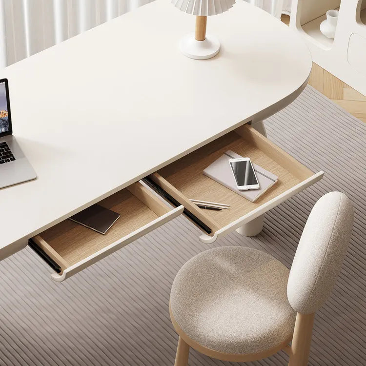 Modern Sleek White Wood Desk - Stylish Workspace Table for Home Offices fsdb-2271