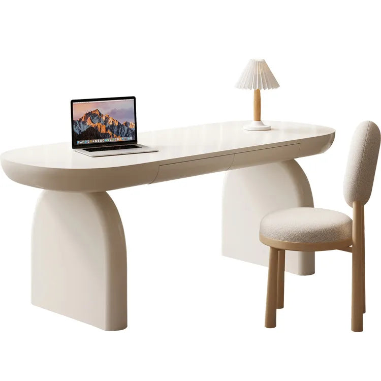 Modern Sleek White Wood Desk - Stylish Workspace Table for Home Offices fsdb-2271