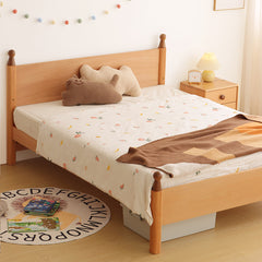 Premium Natural Beech and Pine Wood Bed - Stylish & Durable Design fslmz-1082