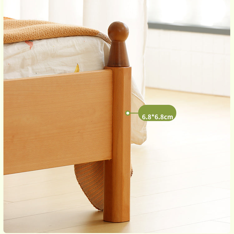 Premium Natural Beech and Pine Wood Bed - Stylish & Durable Design fslmz-1082