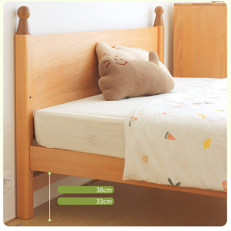 Premium Natural Beech and Pine Wood Bed - Stylish & Durable Design fslmz-1082