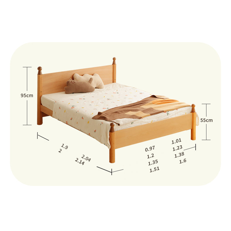 Premium Natural Beech and Pine Wood Bed - Stylish & Durable Design fslmz-1082