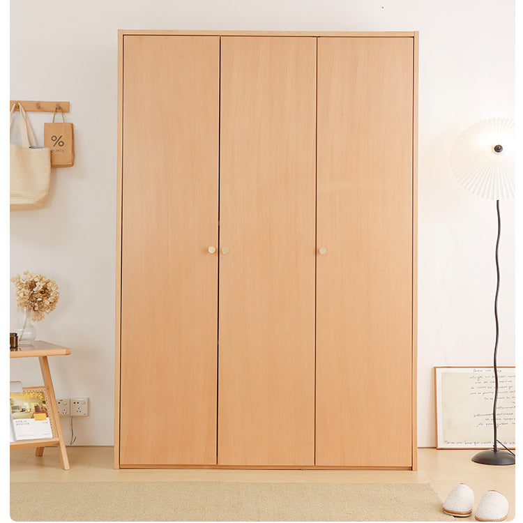 Stylish Natural Beech Wood Wardrobe – Modern and Durable Storage Solution fslmz-1083