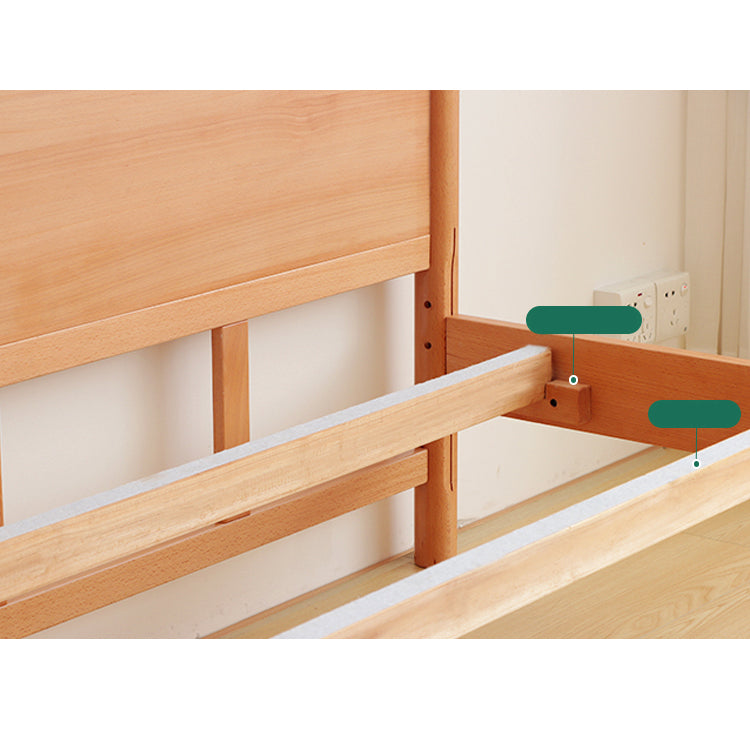 Elegant Bed Frame in Natural Beech and Pine Wood - Durable and Stylish fslmz-1084