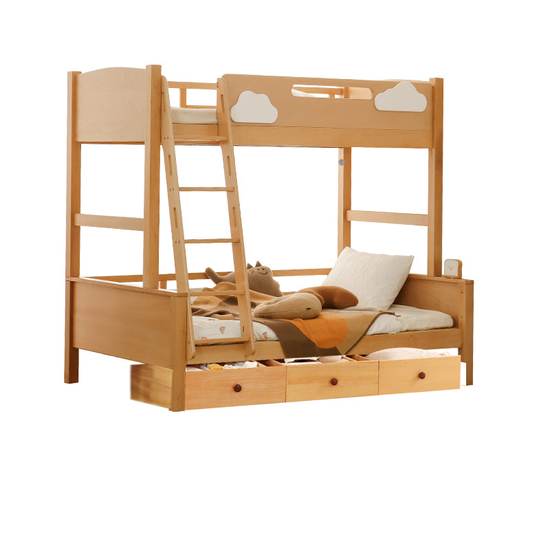 Modern Beech Wood Bunk Bed for kids - Functional Design with Drawers for Storage fslmz-1086