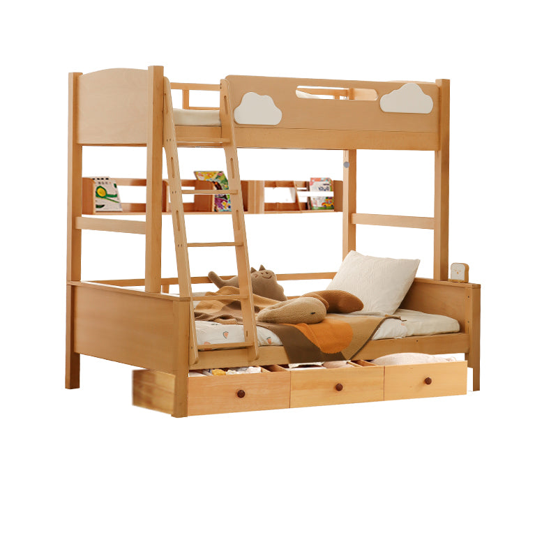 Modern Beech Wood Bunk Bed for kids - Functional Design with Drawers for Storage fslmz-1086