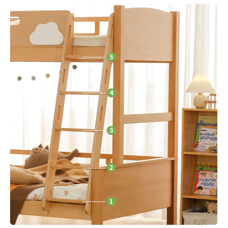 Modern Beech Wood Bunk Bed for kids - Functional Design with Drawers for Storage fslmz-1086