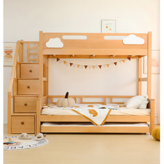 Modern Wooden Bunk Bed for Kids Functional Design with Drawers for Storage fslmz-1088