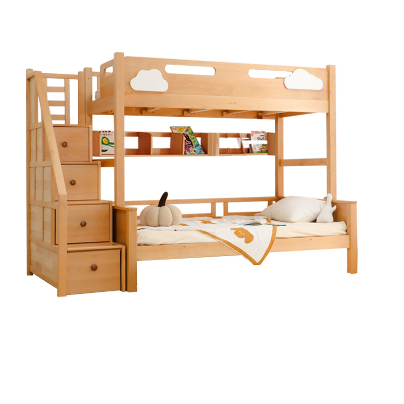 Modern Wooden Bunk Bed for Kids Functional Design with Drawers for Storage fslmz-1088