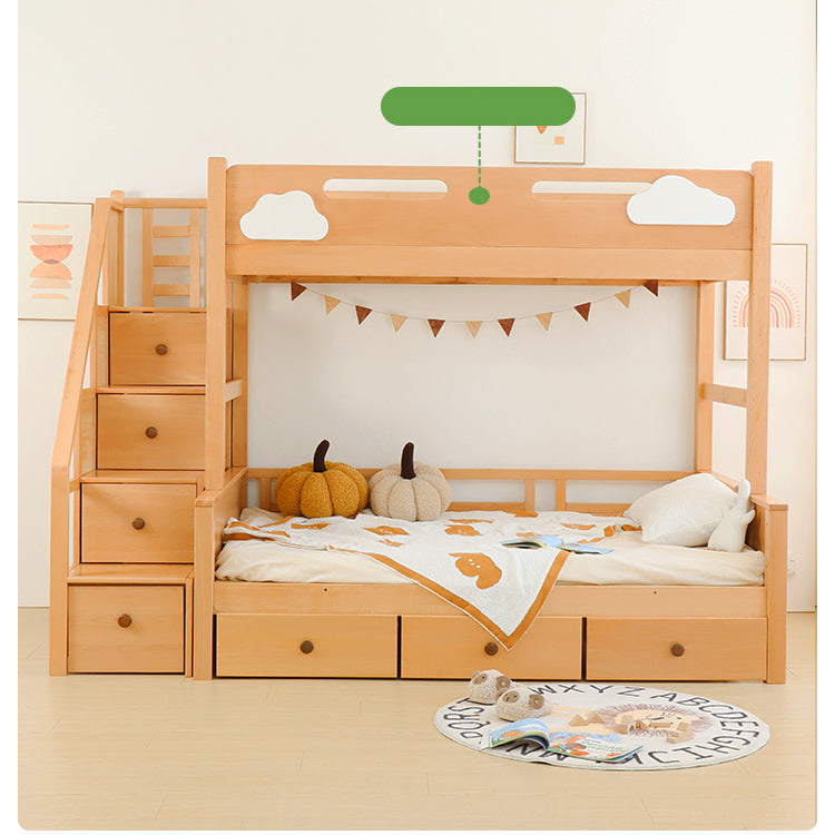 Modern Wooden Bunk Bed for Kids Functional Design with Drawers for Storage fslmz-1088