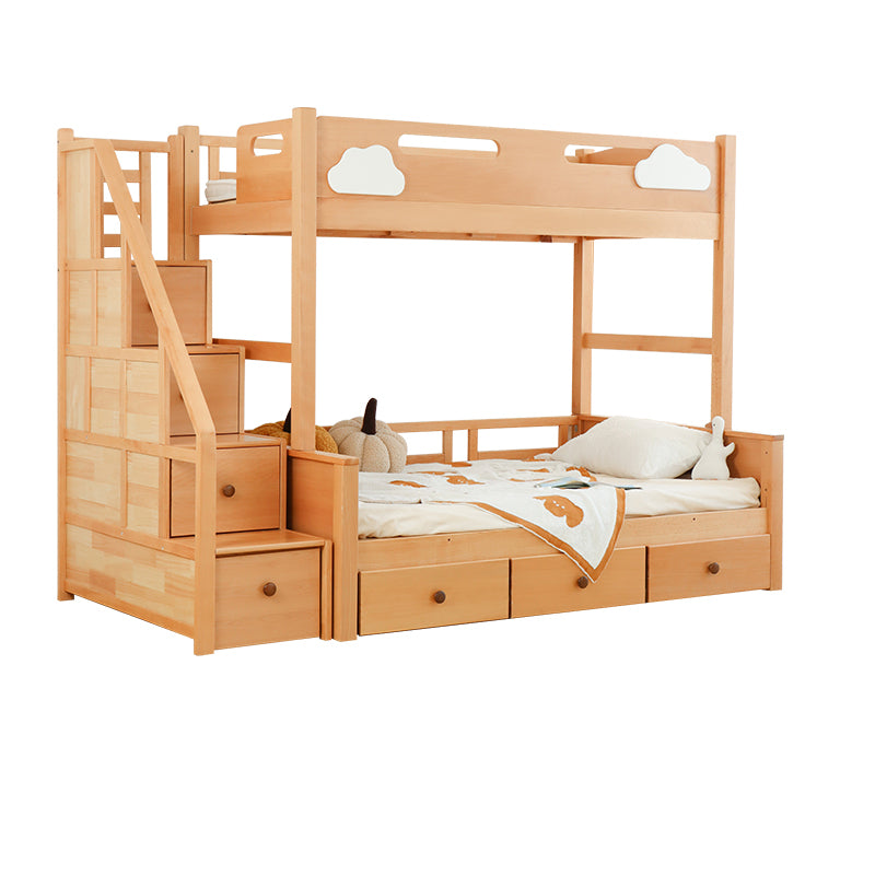 Modern Wooden Bunk Bed for Kids Functional Design with Drawers for Storage fslmz-1088