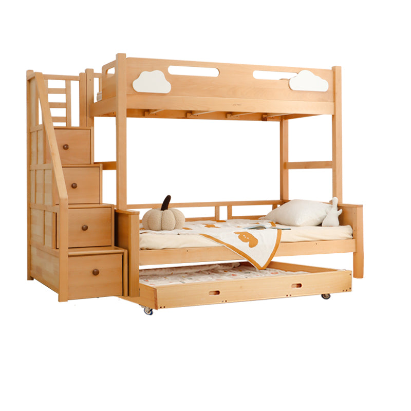 Modern Wooden Bunk Bed for Kids Functional Design with Drawers for Storage fslmz-1088