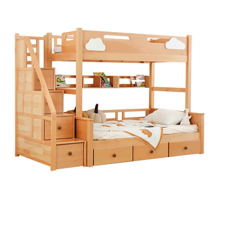 Modern Wooden Bunk Bed for Kids Functional Design with Drawers for Storage fslmz-1088