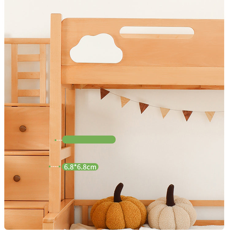 Modern Wooden Bunk Bed for Kids Functional Design with Drawers for Storage fslmz-1088