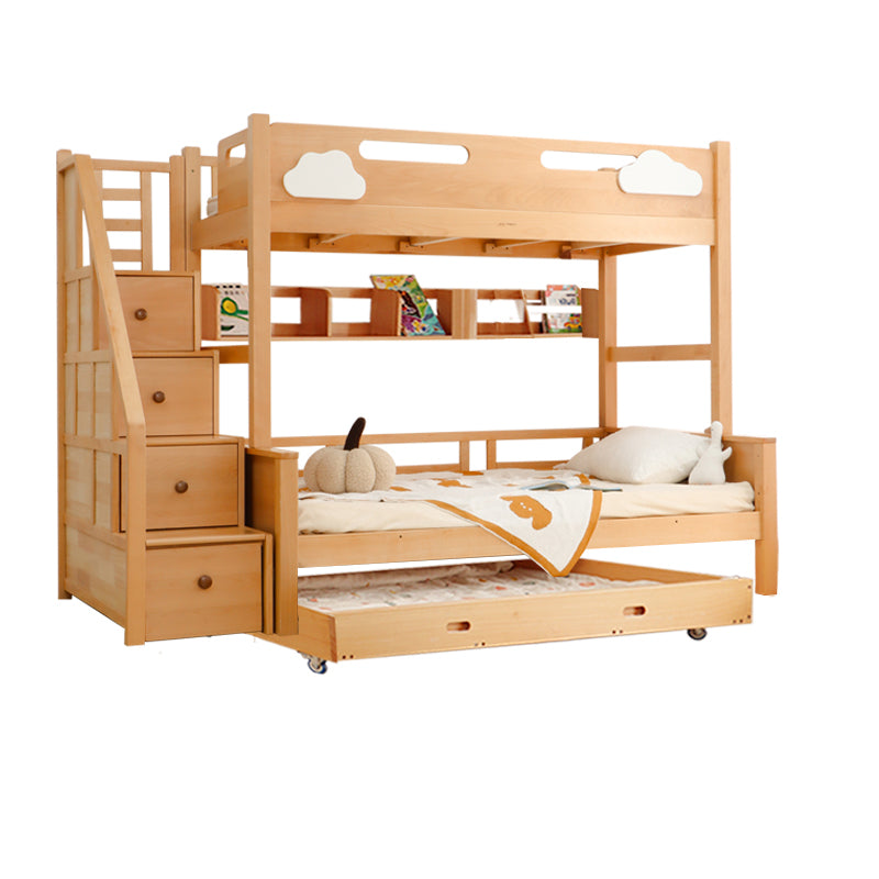 Modern Wooden Bunk Bed for Kids Functional Design with Drawers for Storage fslmz-1088