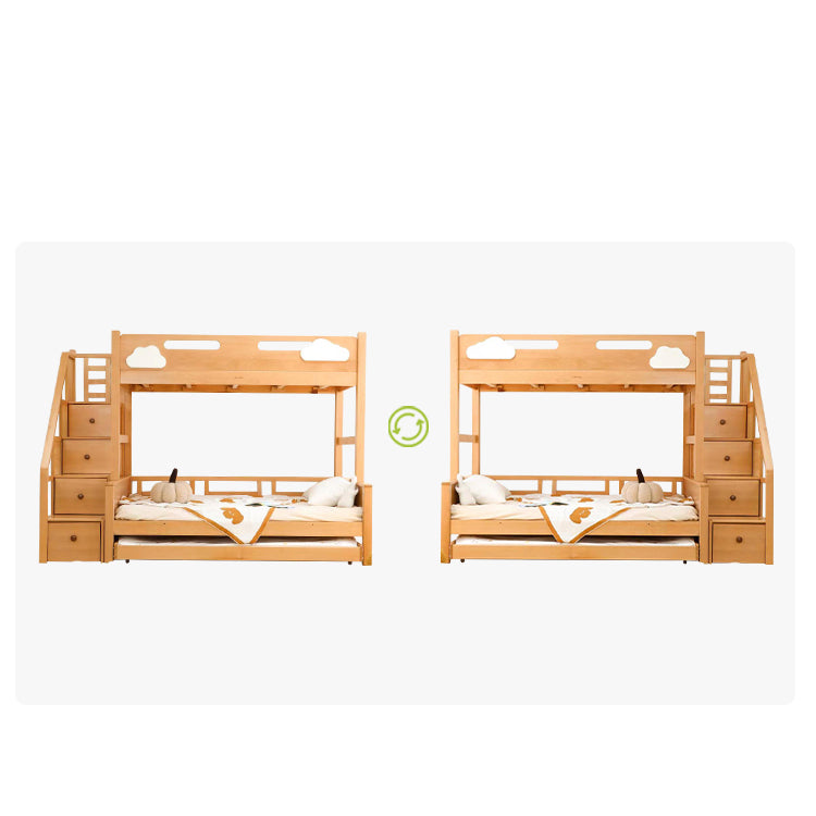 Modern Wooden Bunk Bed for Kids Functional Design with Drawers for Storage fslmz-1088