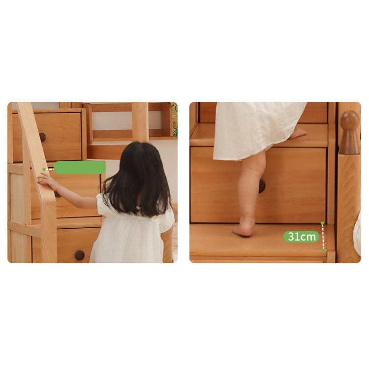 Modern Wooden Bunk Bed for Kids Functional Design with Drawers for Storage fslmz-1088