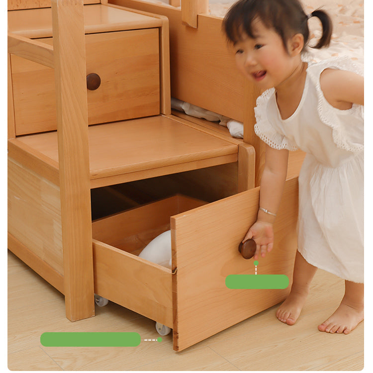 Modern Wooden Bunk Bed for Kids Functional Design with Drawers for Storage fslmz-1088