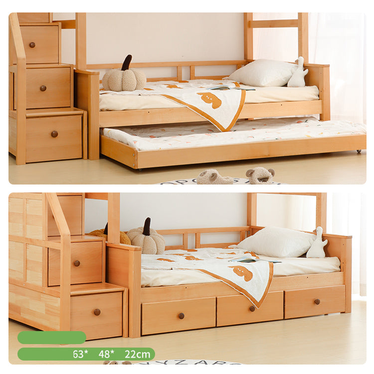 Modern Wooden Bunk Bed for Kids Functional Design with Drawers for Storage fslmz-1088