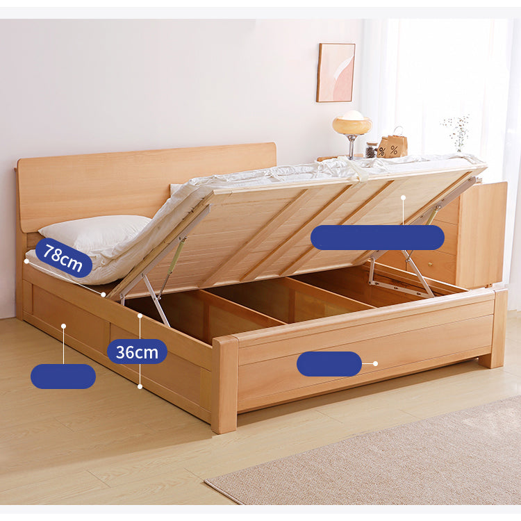 Modern Wooden Bed with Storage in Multi-Size - Stylish and Durable Design for Bedroom fslmz-1091