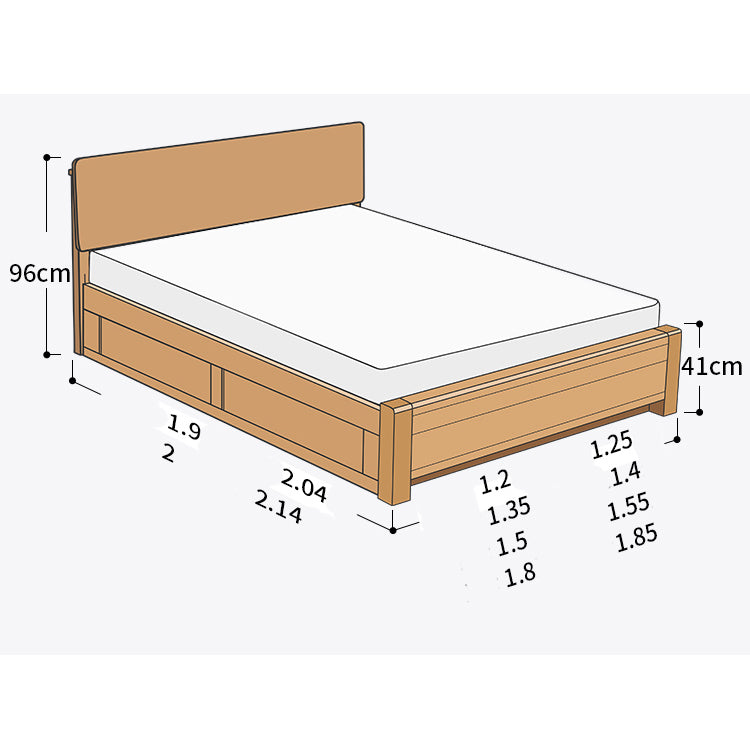 Modern Wooden Bed with Storage in Multi-Size - Stylish and Durable Design for Bedroom fslmz-1091