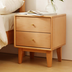 Stylish Natural Beech & Rubber Wood Nightstand - Modern Design, Reliable Quality fslmz-1093