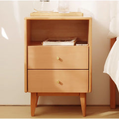 Stylish Natural Beech Wood Nightstand for Modern Bedrooms fslmz-1094