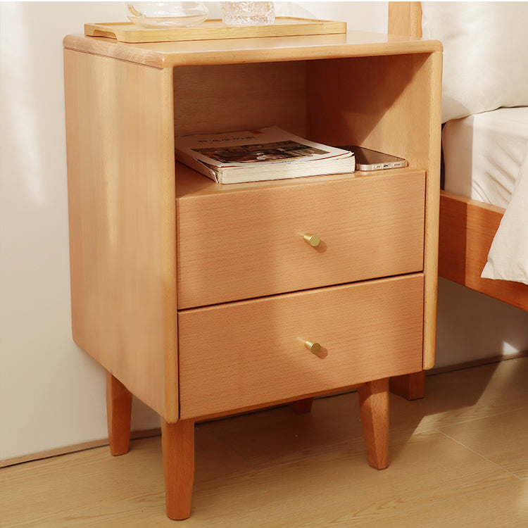 Stylish Natural Beech Wood Nightstand for Modern Bedrooms fslmz-1094