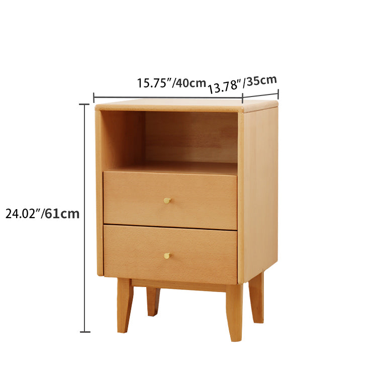 Stylish Natural Beech Wood Nightstand for Modern Bedrooms fslmz-1094