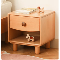 Elegant Natural Beech and Rubber Wood Nightstand – Stylish Storage Solution fslmz-1095