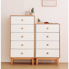 Sleek White Cabinet with Natural Beech Wood Accents - Perfect for Modern Home Decor fslmz-1096