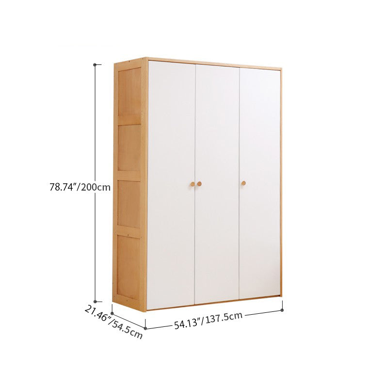 Sleek Modern Wardrobe in Natural Beech Wood Finish fslmz-1097