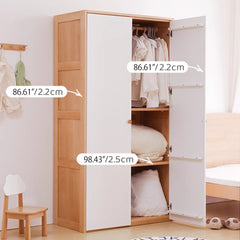 Sleek Modern Wardrobe in Natural Beech Wood Finish fslmz-1097