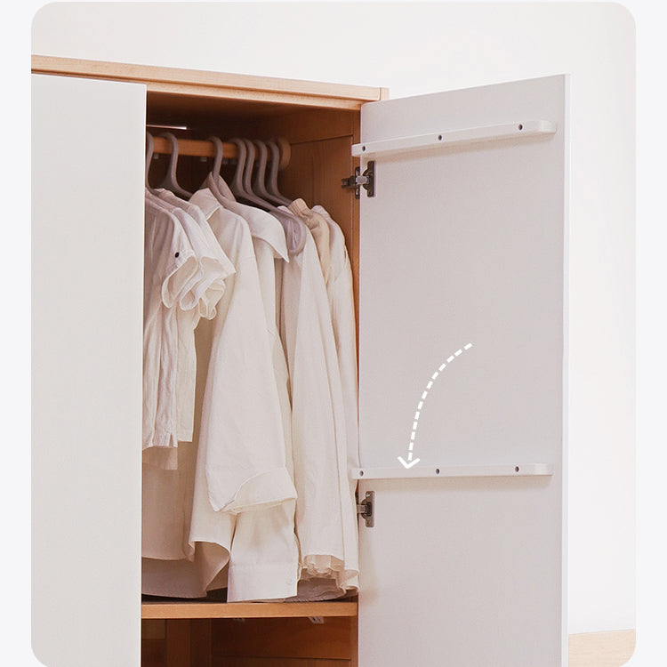 Sleek Modern Wardrobe in Natural Beech Wood Finish fslmz-1097