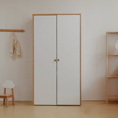 Sleek Modern Wardrobe in Natural Beech Wood Finish fslmz-1097