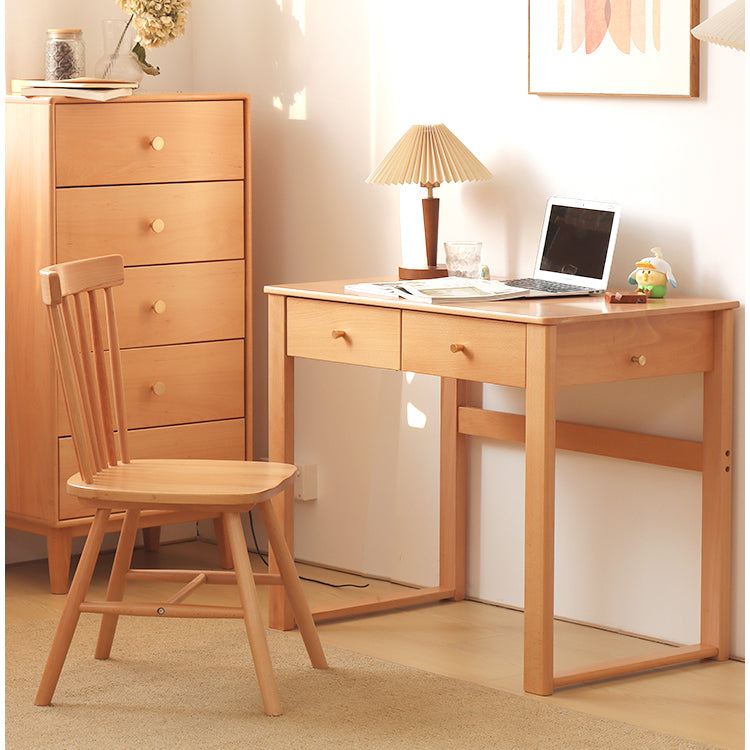 Elegant Natural Beech Wood Desk for Modern Homes fslmz-1100