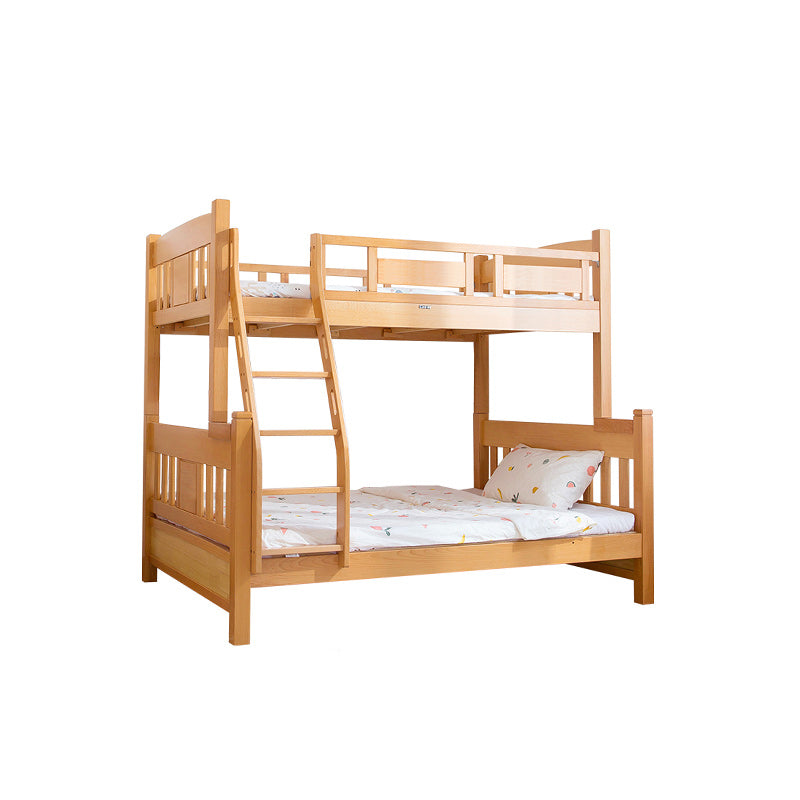 Modern Beech Wood Bunk Bed for Kids in Natural Wood Color with Drawers for Storage fslmz-1103