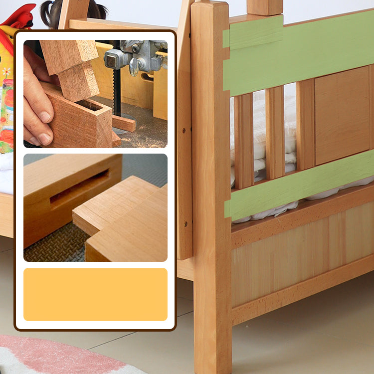 Modern Beech Wood Bunk Bed for Kids in Natural Wood Color with Drawers for Storage fslmz-1103