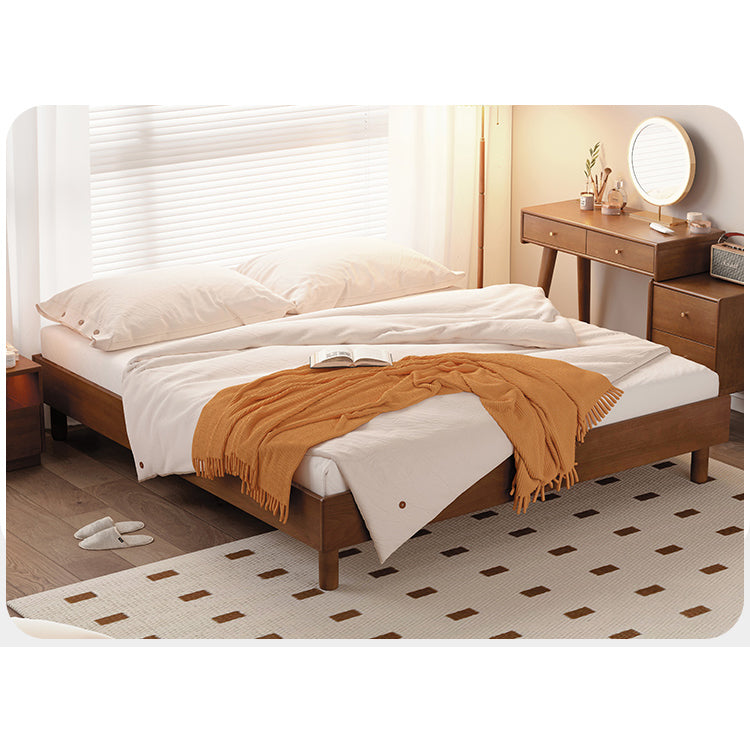 Elegant Beech and Cedar Wood Bed - Natural Brown & White Finish fslmz-1111