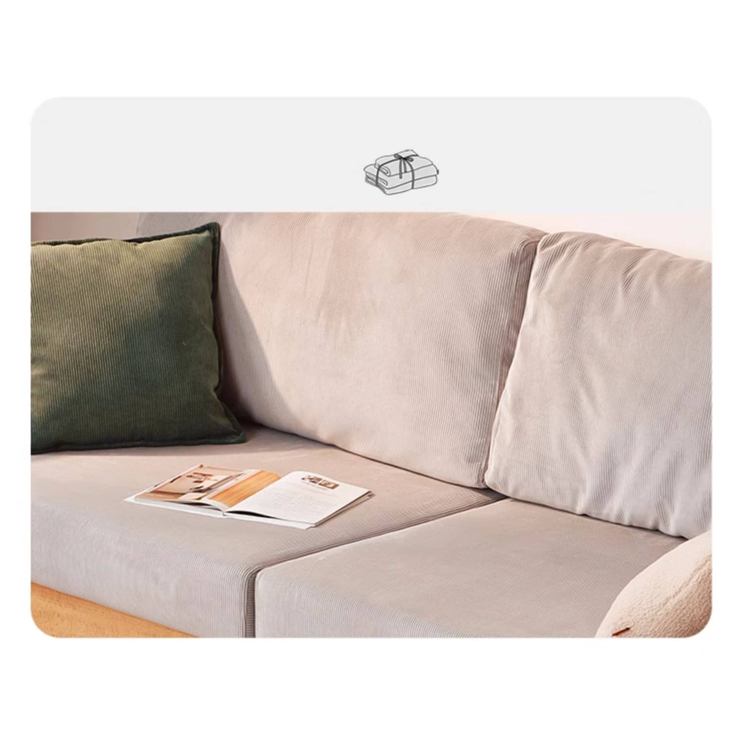 Luxurious White Leathaire Sofa with Natural Beech Wood Frame fslmz-1112