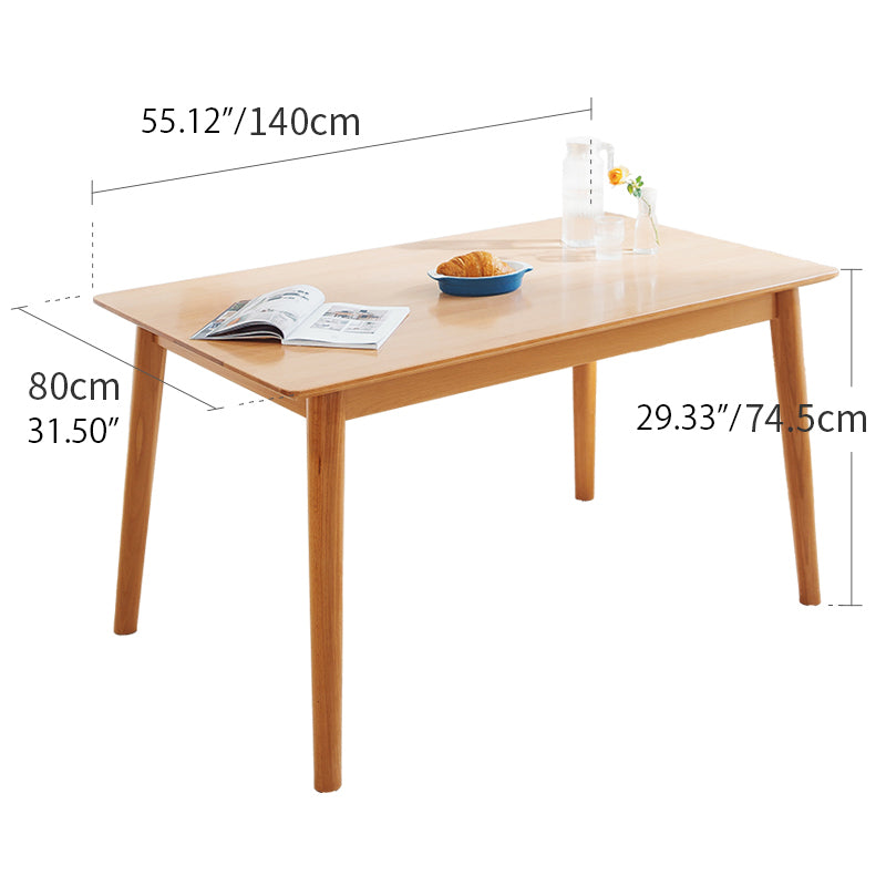 Minimalistic Beech Wood Dining Table & Chair Set for Diningroom fslmz-1113