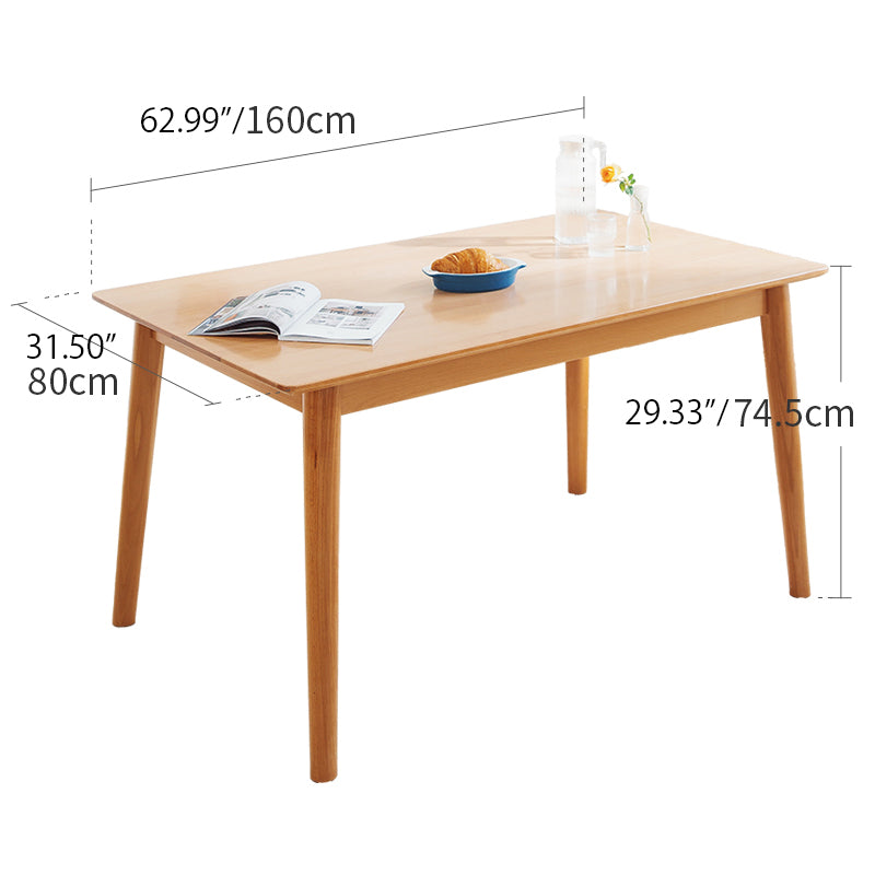 Minimalistic Beech Wood Dining Table & Chair Set for Diningroom fslmz-1113