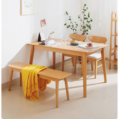 Minimalistic Beech Wood Dining Table & Chair Set for Diningroom fslmz-1113