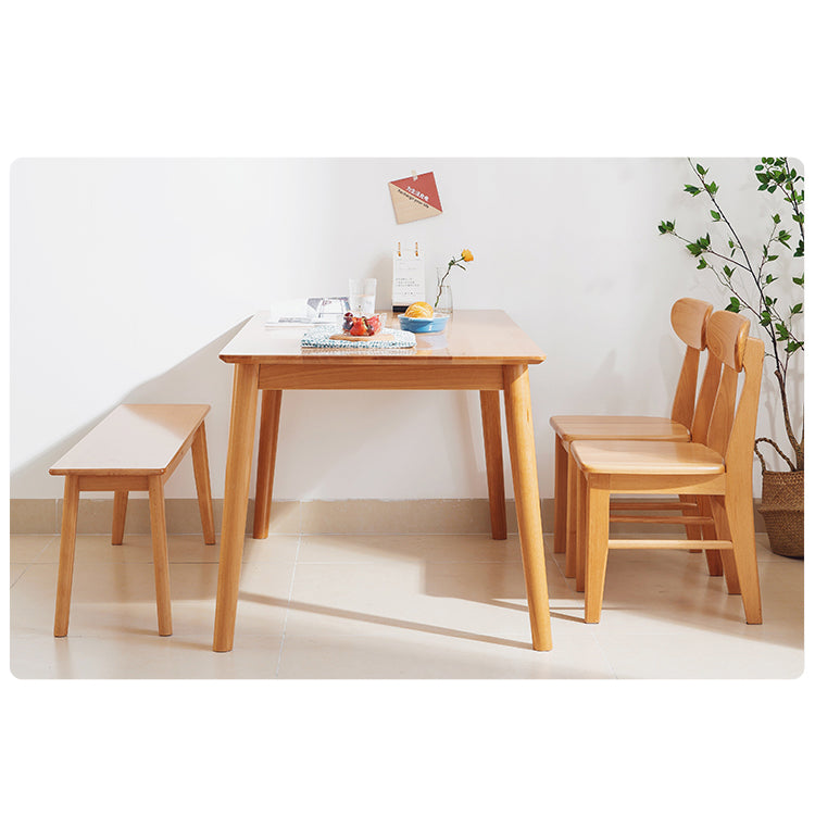 Minimalistic Beech Wood Dining Table & Chair Set for Diningroom fslmz-1113